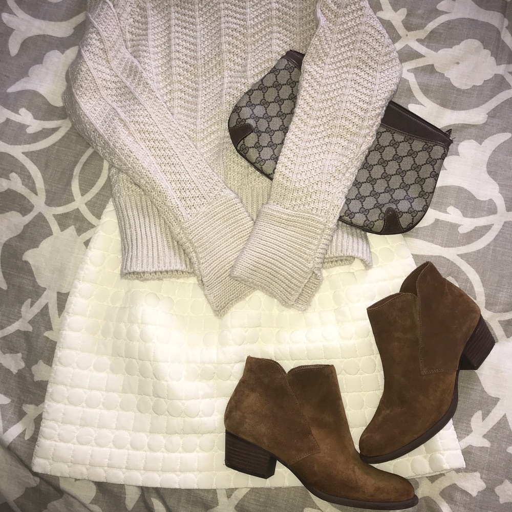 Winter white textured skirt